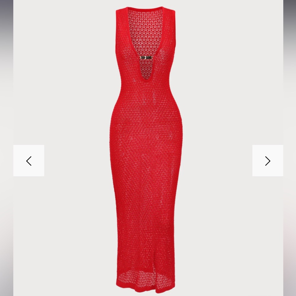 Berlook Red Knit Beach Cover-Up - Picture 6 of 9